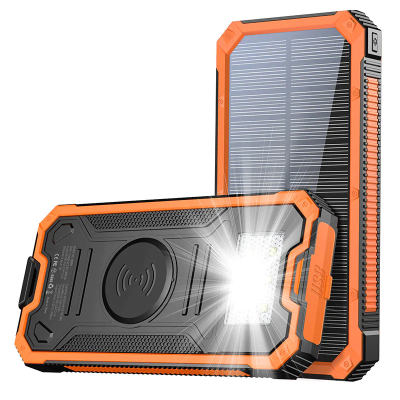 EcoTrek Solar Power Bank – Rugged Outdoor Wireless Charger (20,000mAh)