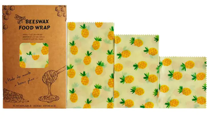 Reusable Beeswax Food Wrap – 3-Piece Eco Set