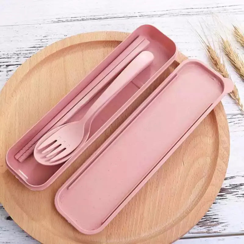 Reusable Wheat Straw Cutlery Set – With Case