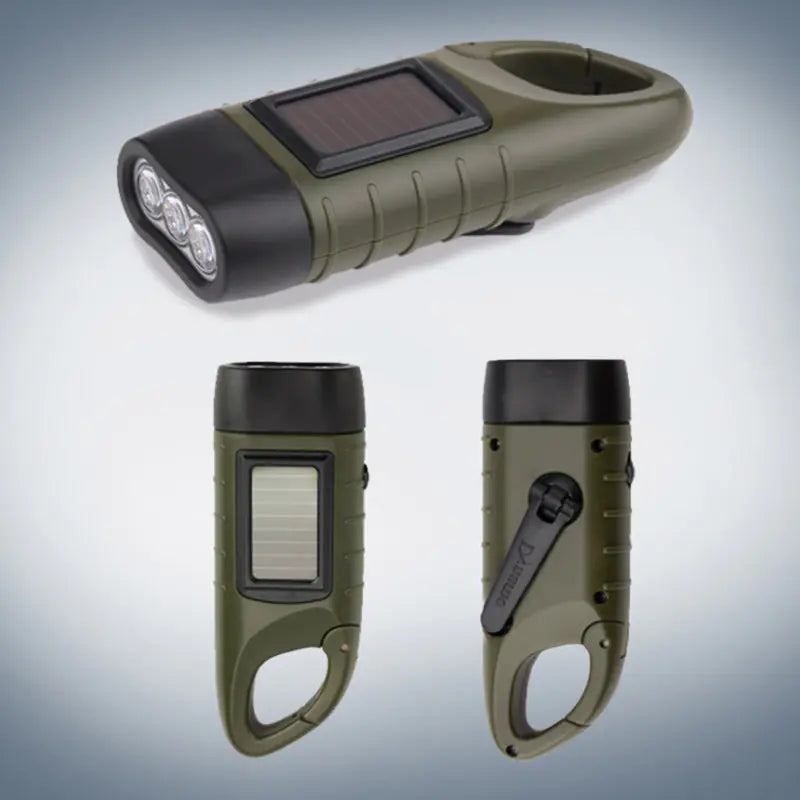 Solar Hand-Crank Emergency Flashlight – Eco Power for Camping & Storms