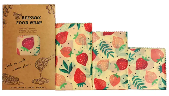 Reusable Beeswax Food Wrap – 3-Piece Eco Set