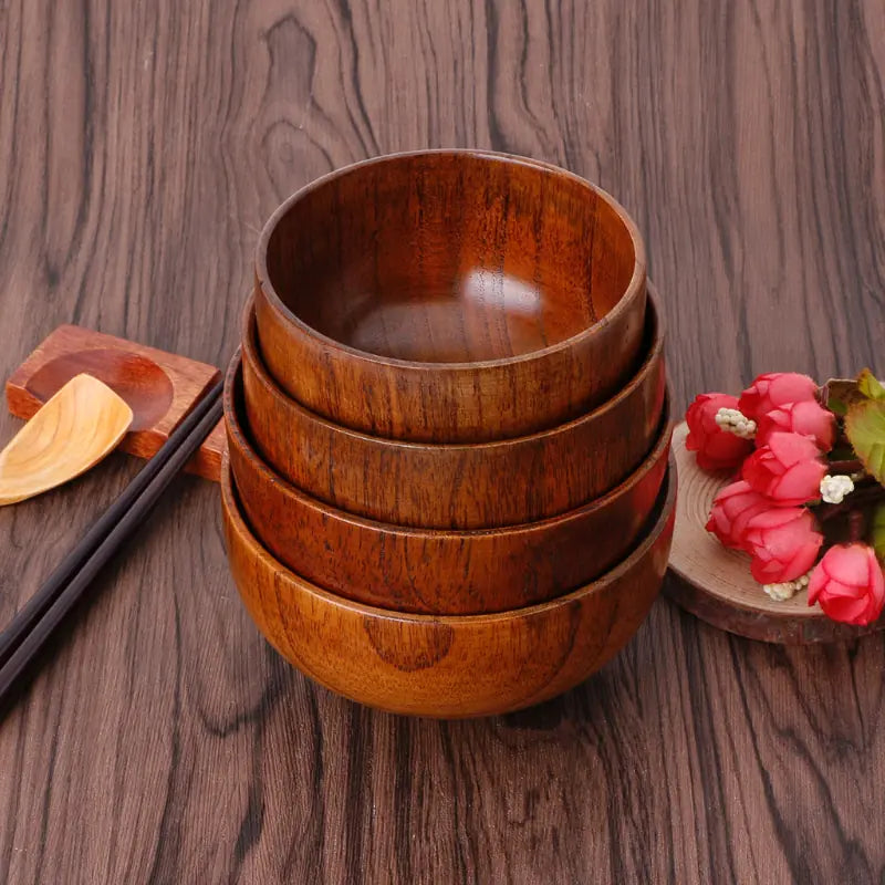 RusticWood™ Eco-Friendly Natural Wooden Bowl – Handcrafted for Dining & Decor