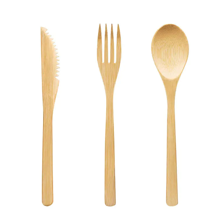 EcoGo™ Bamboo Travel Cutlery Set – 6-Piece with Reusable Straw