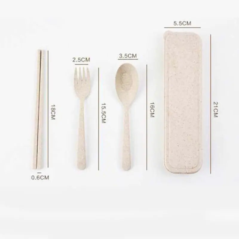 Reusable Wheat Straw Cutlery Set – With Case