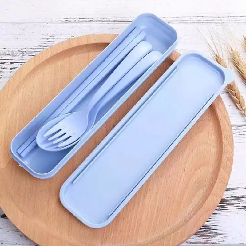Reusable Wheat Straw Cutlery Set – With Case
