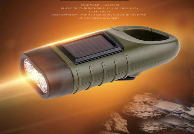 Solar Hand-Crank Emergency Flashlight – Eco Power for Camping & Storms